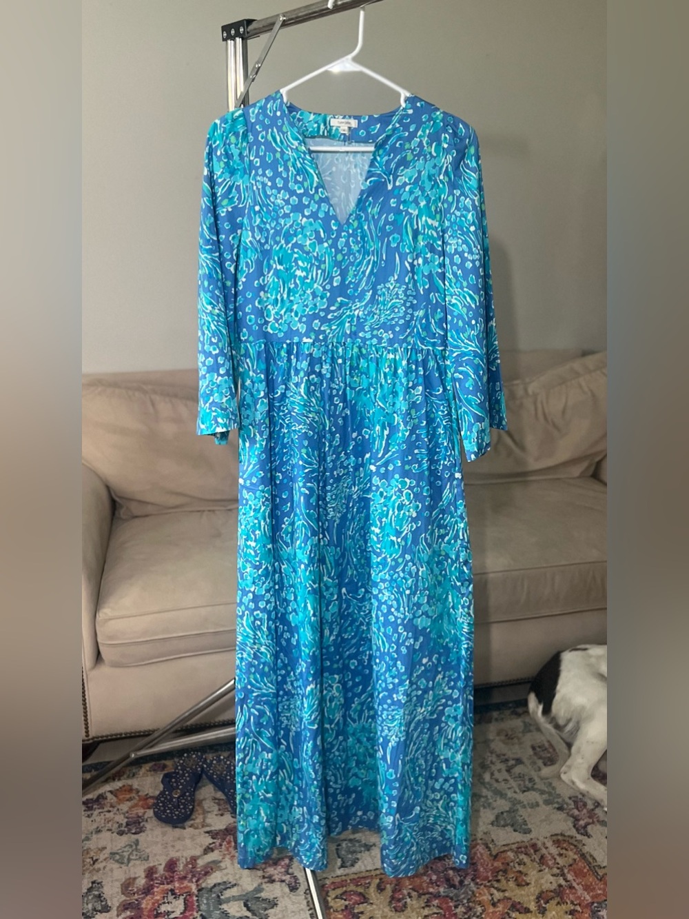 Beautiful Tyler Boe Printed V-Neck Maxi Dress Sz Small